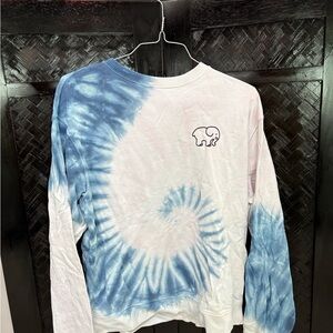 Ivory Ella blue and White Tie-Dye long-sleeve Shirt